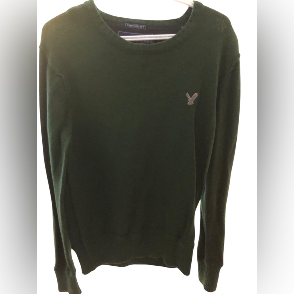 American Eagle Green Sweater Boys Medium Cotton